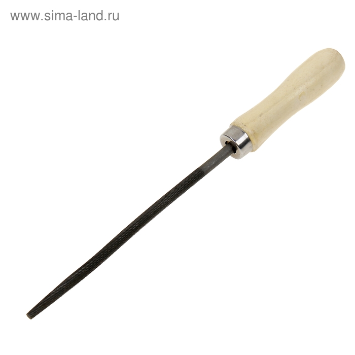 Напильник "СИБРТЕХ", 150 мм, круглый, деревянная ручка - Фото 1