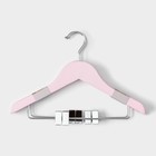 Плечики - вешалки для одежды LaDо́m, 3 шт., детские, с зажимами, 31.5×22 см, розовые - Фото 5