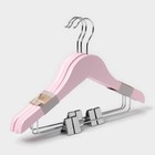Плечики - вешалки для одежды LaDо́m, 3 шт., детские, с зажимами, 31.5×22 см, розовые - Фото 6