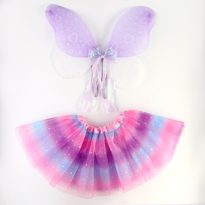 Карнавальный набор «Бабочка», юбка, крылья. радужный с блёстками - Фото 1