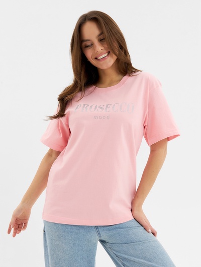 Футболка женская KAFTAN: Prosecco, розовая, размер 52-54