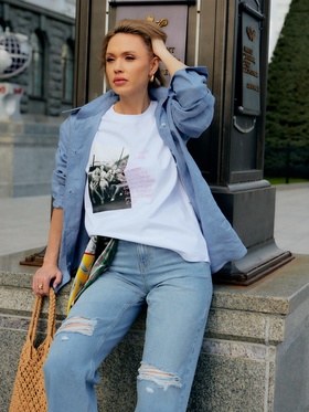 Футболка женская MIST Girl's rules, размер 50, белая