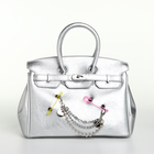 Сумка женская TEXTURA, на клапане, 24×19×14 см, серебристая - Фото 4