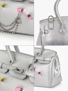 Сумка женская TEXTURA, на клапане, 24×19×14 см, серебристая - Фото 7