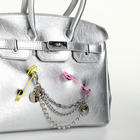 Сумка женская TEXTURA, на клапане, 24×19×14 см, серебристая - Фото 10