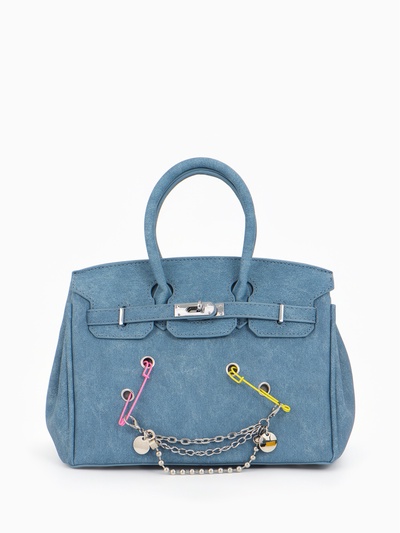 Сумка женская TEXTURA, на клапане, 24×19×14 см, синяя