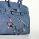 Сумка женская TEXTURA, на клапане, 24×19×14 см, синяя - Фото 11