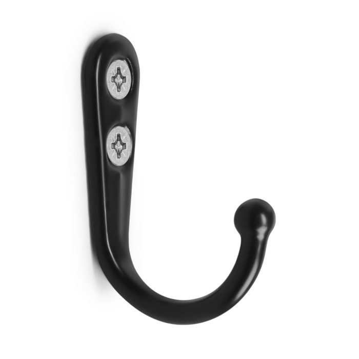 Крючок мебельный ТУНДРА TKO023, однорожковый, цвет черный, 10 шт TMP - Фото 1