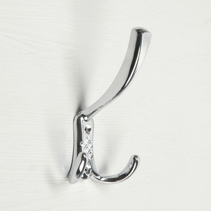 Крючок мебельный ТУНДРА TKT003, трехрожковый, хром, 4 шт. TMP