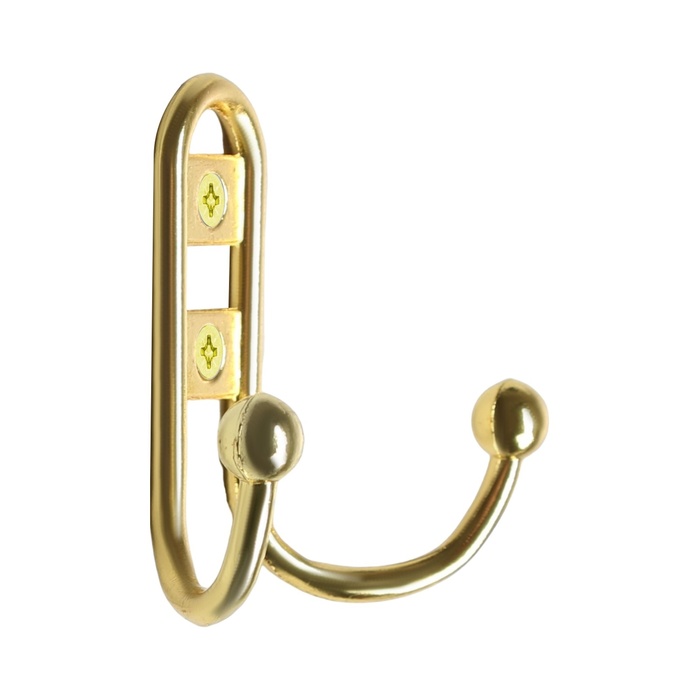 Крючок мебельный ТУНДРА TKd=016, двухрожковый, золото, 4 шт. TMP - Фото 1