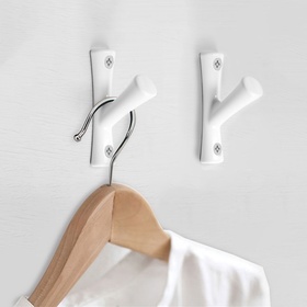 Крючок мебельный CAPPIO BRANCH, однорожковый, цвет белый, 4 шт.