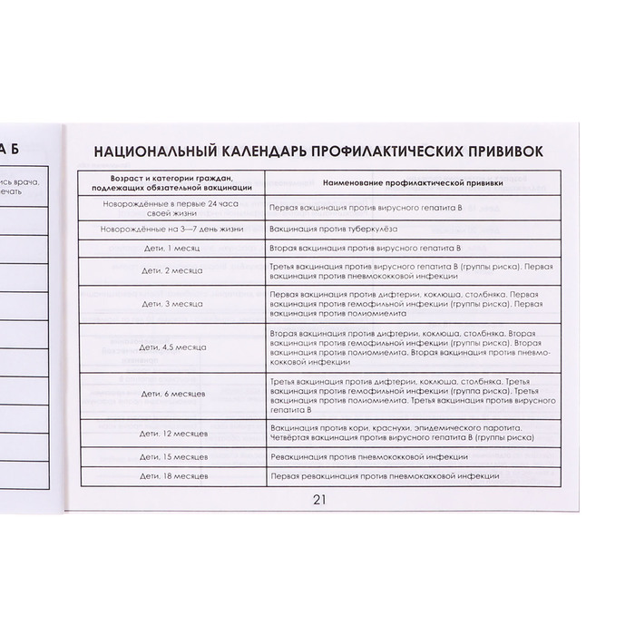 Сертификат о профилактических прививках А6, 12 листов, форма 156/у-93