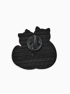 Значок «Котики» влюблённые, цветной в чёрном металле - Фото 2