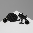 Набор значков (2шт) «Котики» таинственные, цвет чёрно-белый в чёрном металле - фото 25837350