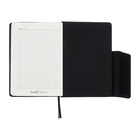 Ежедневник датированный 2025 года, А5, 176 листов ESCALADA, твердая обложка из искусственной кожи, блинтовое тиснение, ляссе, кремовый блок 70 г/м2, чёрный - фото 26181361