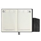 Ежедневник датированный 2025 года, А5, 176 листов ESCALADA, твердая обложка из искусственной кожи, блинтовое тиснение, ляссе, кремовый блок 70 г/м2, чёрный - фото 25806266