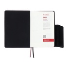 Ежедневник датированный 2025 года, А5, 176 листов ESCALADA, твердая обложка из искусственной кожи, блинтовое тиснение, ляссе, кремовый блок 70 г/м2, чёрный - фото 26181351