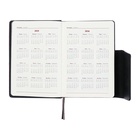 Ежедневник датированный 2025 года, А5, 176 листов ESCALADA, твердая обложка из искусственной кожи, блинтовое тиснение, ляссе, кремовый блок 70 г/м2, чёрный - фото 26181354