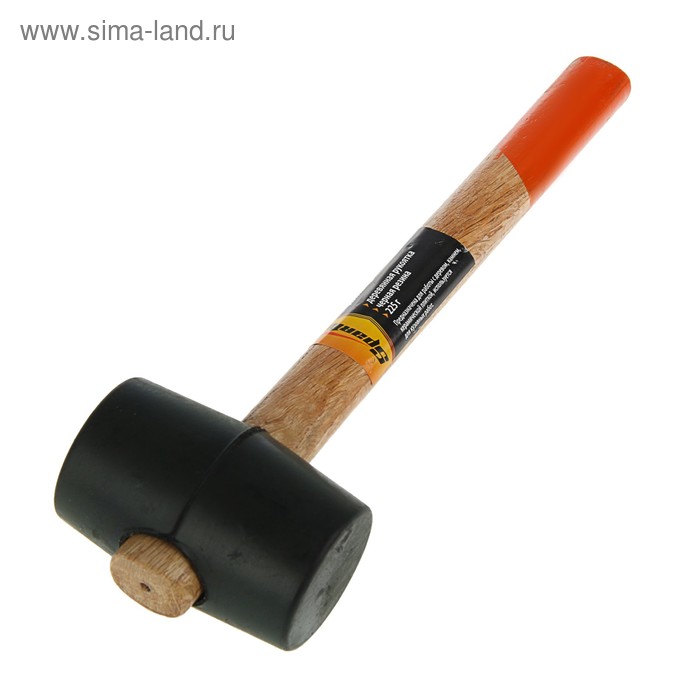 Киянка резиновая Sparta, 450 г, черная резина, деревянная рукоятка - Фото 1