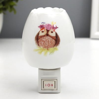 Светильник «Тетушка сова» 1×7 Вт Е11 белый 6×7×11 см