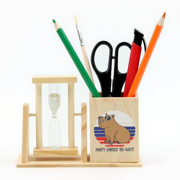 Часы песочные органайзер Don't worry be capy, 13.5×9.5×5 см