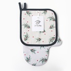 Набор кухонный «Этель» Snow fun, варежка 20×28 см, прихватка 19×19 см,100% хлопок 10366981