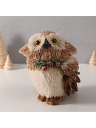 Фигурка новогодняя «Совёнок с шишкой и еловой веточкой на грудке», 12×14×17 см - Фото 2