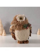 Фигурка новогодняя «Совёнок с шишкой и еловой веточкой на грудке», 12×14×17 см - Фото 3