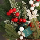 Новогодняя композиция на стол «Зимнее волшебство. Яркая сказка» пластик, ягоды, шары, бант, 35 см - Фото 3