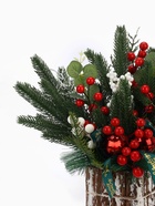 Новогодняя композиция на стол «Зимнее волшебство. Яркая сказка» пластик, ягоды, шары, бант, 35 см - фото 60153185