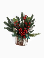 Новогодняя композиция на стол «Зимнее волшебство. Яркая сказка» пластик, ягоды, шары, бант, 35 см - Фото 4