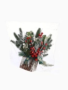 Новогодняя композиция на стол «Зимнее волшебство. Яркая сказка» пластик, ягоды, шары, бант, 35 см - фото 60153188