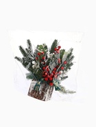 Новогодняя композиция на стол «Зимнее волшебство. Яркая сказка» пластик, ягоды, шары, бант, 35 см - Фото 8