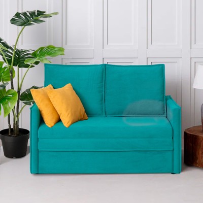 Диван - кровать «Бонн», механизм выкатной, велюр, цвет бирюзовый