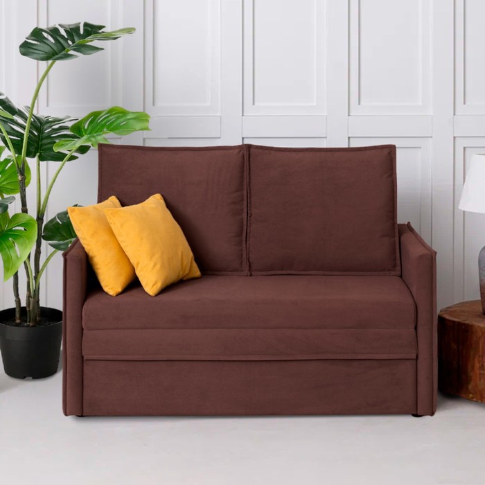 Диван – кровать «Бонн», механизм выкатной, велюр, цвет коричневый - Фото 1