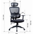 Кресло офисное для руководителя Chairman CH560, с подлокотником, с подголовником, сетка, цвет чёрный - Фото 2
