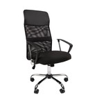 Кресло офисное для руководителя Chairman 610, с подлокотником, на колёсиках, сетка/ткань, цвет чёрный - Фото 1