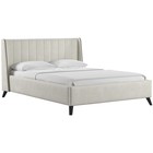 Кровать двуспальная «Мелисса НР Тори 56», 1600×2000 мм, велюр, цвет серый – бежевый - Фото 1