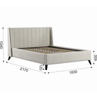 Кровать двуспальная «Мелисса НР Тори 56», 1600×2000 мм, велюр, цвет серый – бежевый - Фото 2