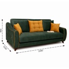 Диван прямой «Френсис ТД 260», механизм книжка, обивка велюр амиго, цвет зелёный/жёлтый  (артикул 10789678)  большой выбор товаров оптом и в розницу по низким ценам с доставкой