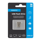 USB флеш накопитель 16 Gb Maxvi MM Metallic silver мини, металл  / FD16GBUSB20C10MM - фото 51673975