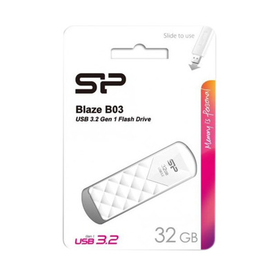 Флешка Silicon Power Blaze B03, 32 Гб, USB 3.0, белая