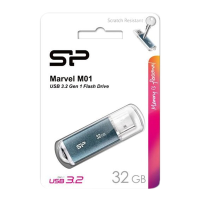 Флешка Silicon Power Marvel M01, 32 Гб, USB 3.2, синяя