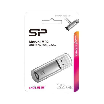 USB флеш накопитель 32 Gb Silicon Power Marvel M02 Silver USB 3.0 / SP032GBUF3M02V1S