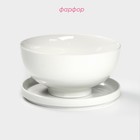 Набор посуды для рамена Доляна, 8 предметов: миска 1.6 л, тарелка d=20 см, 2 ложки, 2 пары палочек, фарфор, белый - Фото 2