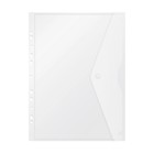 Папка-конверт на кнопке А4, 180 мкм, Calligrata Office, прозрачная, перфорация по длинной стороне, бесцветная - Фото 2