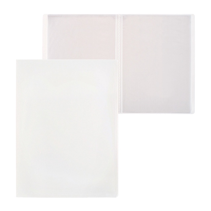 Папка с 20 вкладышами А4, 500 мкм, Calligrata, текстура «песок», белая