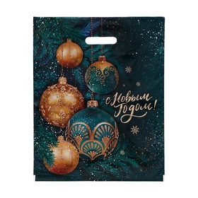 Пакет новогодний «Сибирский декор», полиэтиленовый с вырубной ручкой, 38?47 см, 60 мкм (комплект 50 шт)
