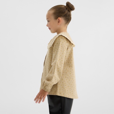 Рубашка для девочки из фланели KAFTAN, бежевая, размер 34 (122-128 см)