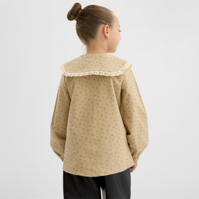 Рубашка для девочки из фланели KAFTAN, бежевая, размер 34 (122-128 см)